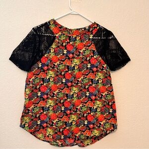 ASTR Multicolor Floral Lace Top